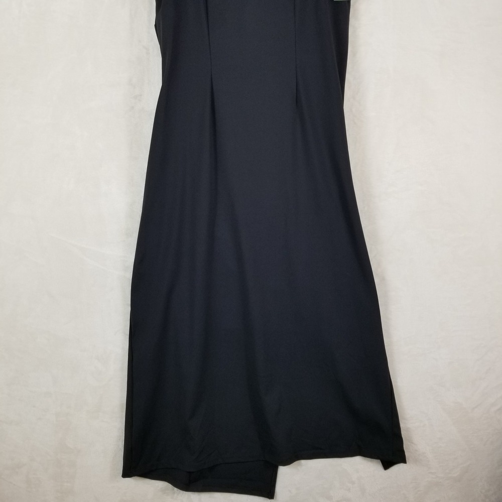 HALARA Black Square-Neck Midi Dress with Side Slit. NWT - Picture 6 of 13